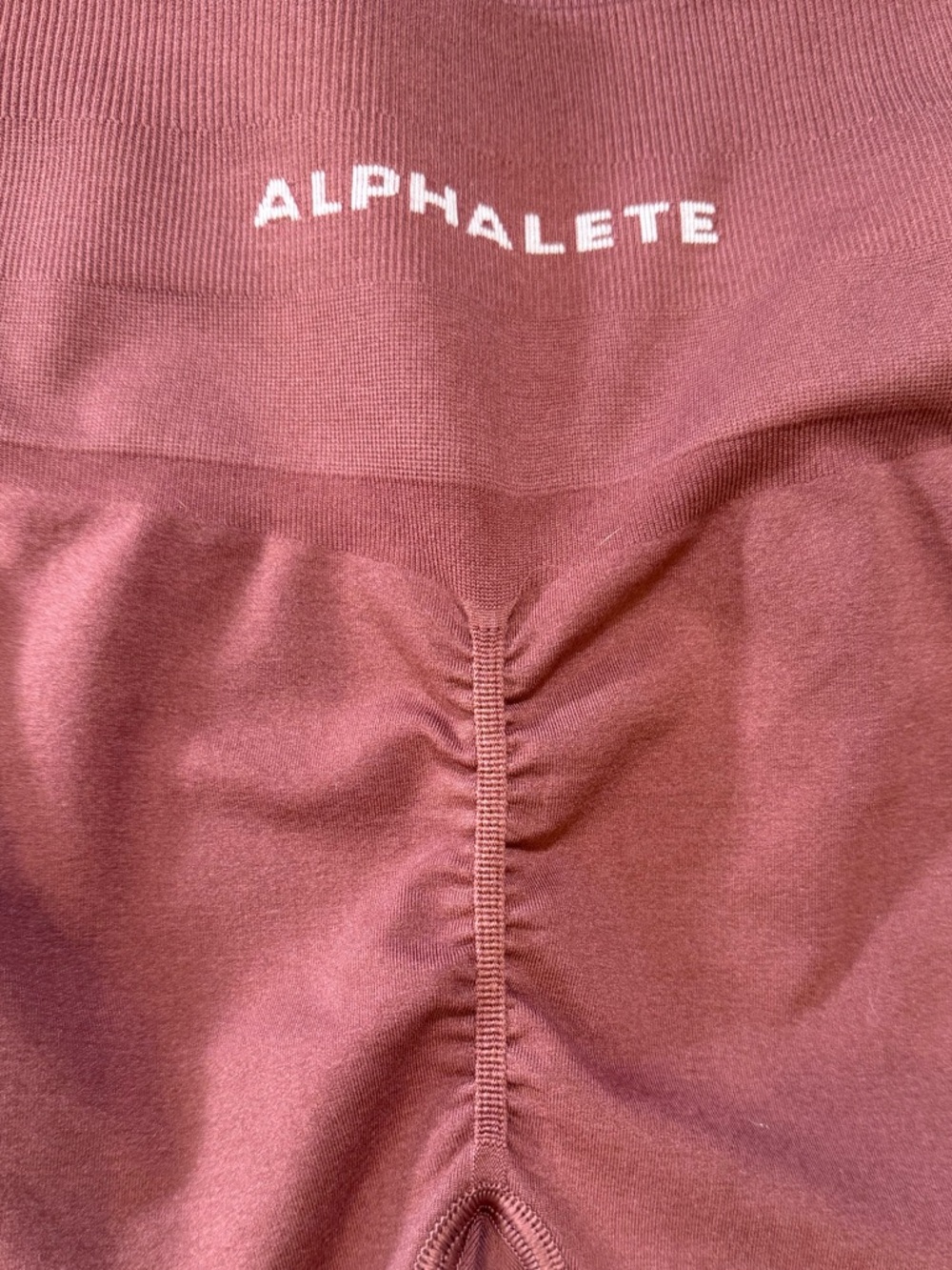 Alphalete Leggings Medium Mauve Pink Scrunch Butt Seamless High Rise EUC